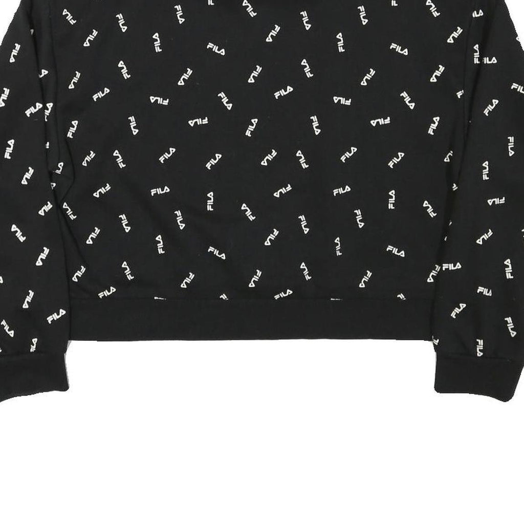 FILA Womens Black Crew Neck 2XL Cotton Blend Sweatshirt Logo Print