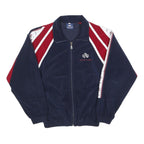 RISS-SPORT Boys Navy & Burgundy Zip Jacket 16Y Cotton Blend Retro Sportswear