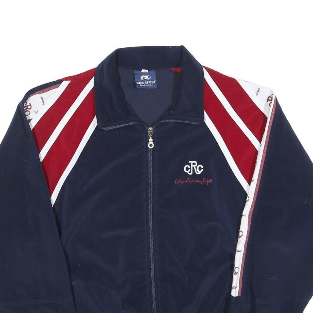 RISS-SPORT Boys Navy & Burgundy Zip Jacket 16Y Cotton Blend Retro Sportswear