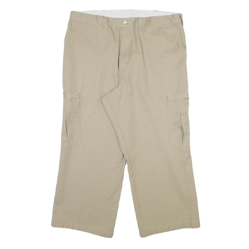 DICKIES Mens Cotton Blend Beige Regular Cargo Trousers W40 L25 Workwear Zip