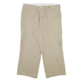 DICKIES Mens Cotton Blend Beige Regular Cargo Trousers W40 L25 Workwear Zip