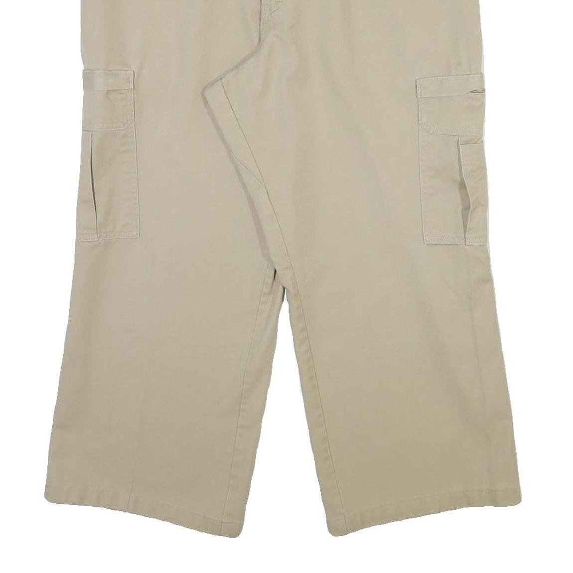 DICKIES Mens Cotton Blend Beige Regular Cargo Trousers W40 L25 Workwear Zip