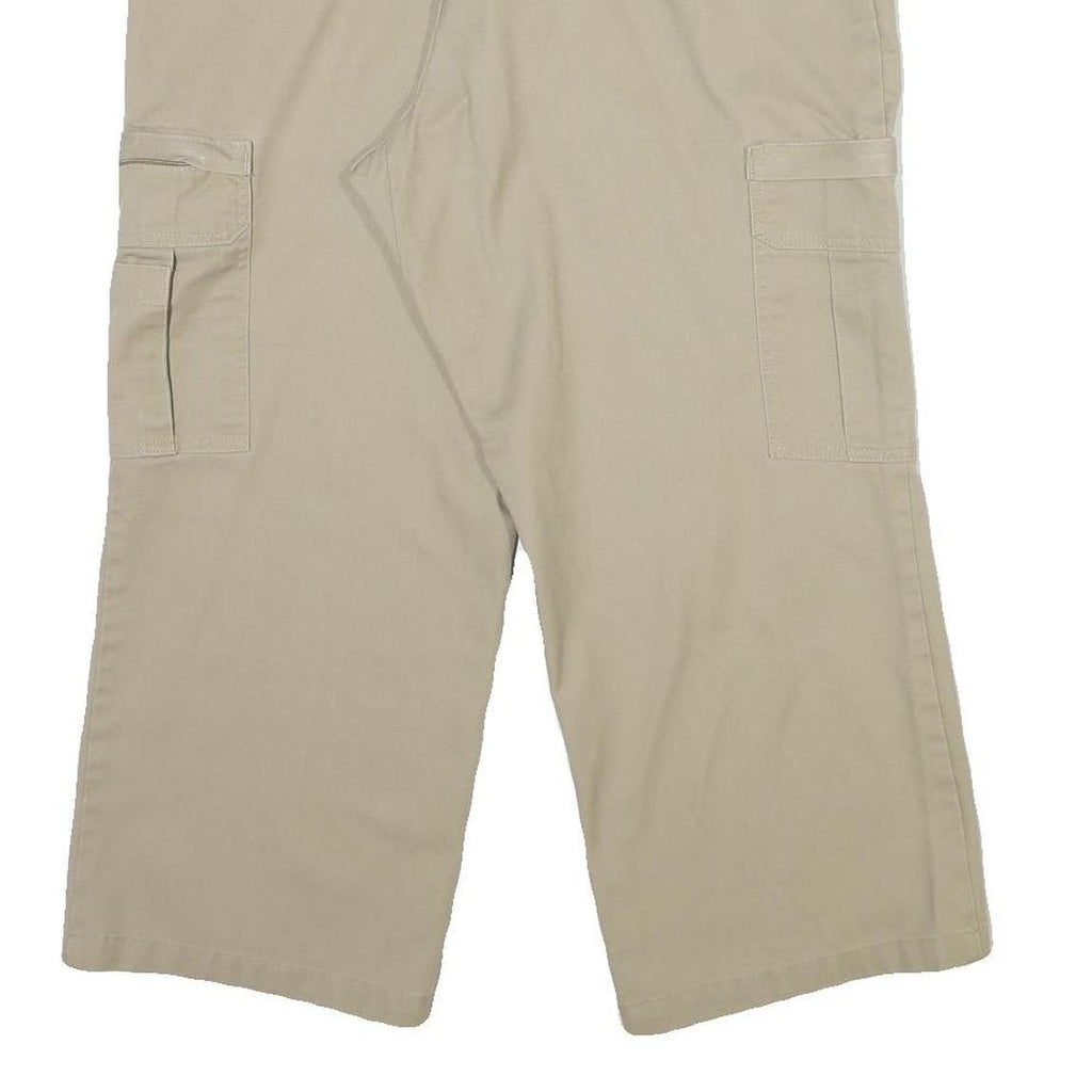 DICKIES Mens Cotton Blend Beige Regular Cargo Trousers W40 L25 Workwear Zip