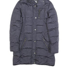 DIESEL Womens Blue Puffer Jacket S Polyester Zip Hooded Winter Coat