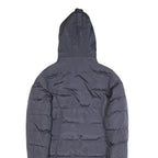 DIESEL Womens Blue Puffer Jacket S Polyester Zip Hooded Winter Coat