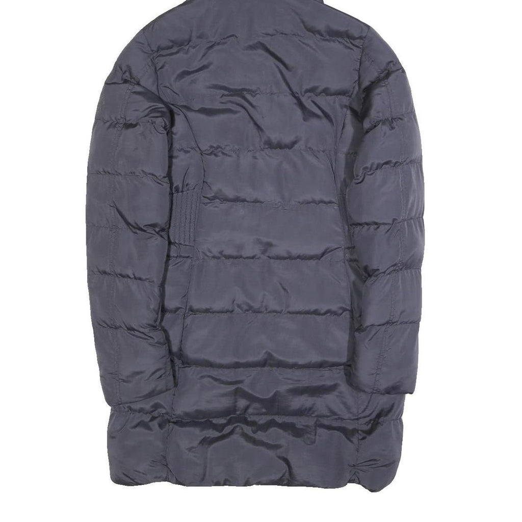 DIESEL Womens Blue Puffer Jacket S Polyester Zip Hooded Winter Coat