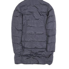 DIESEL Womens Blue Puffer Jacket S Polyester Zip Hooded Winter Coat