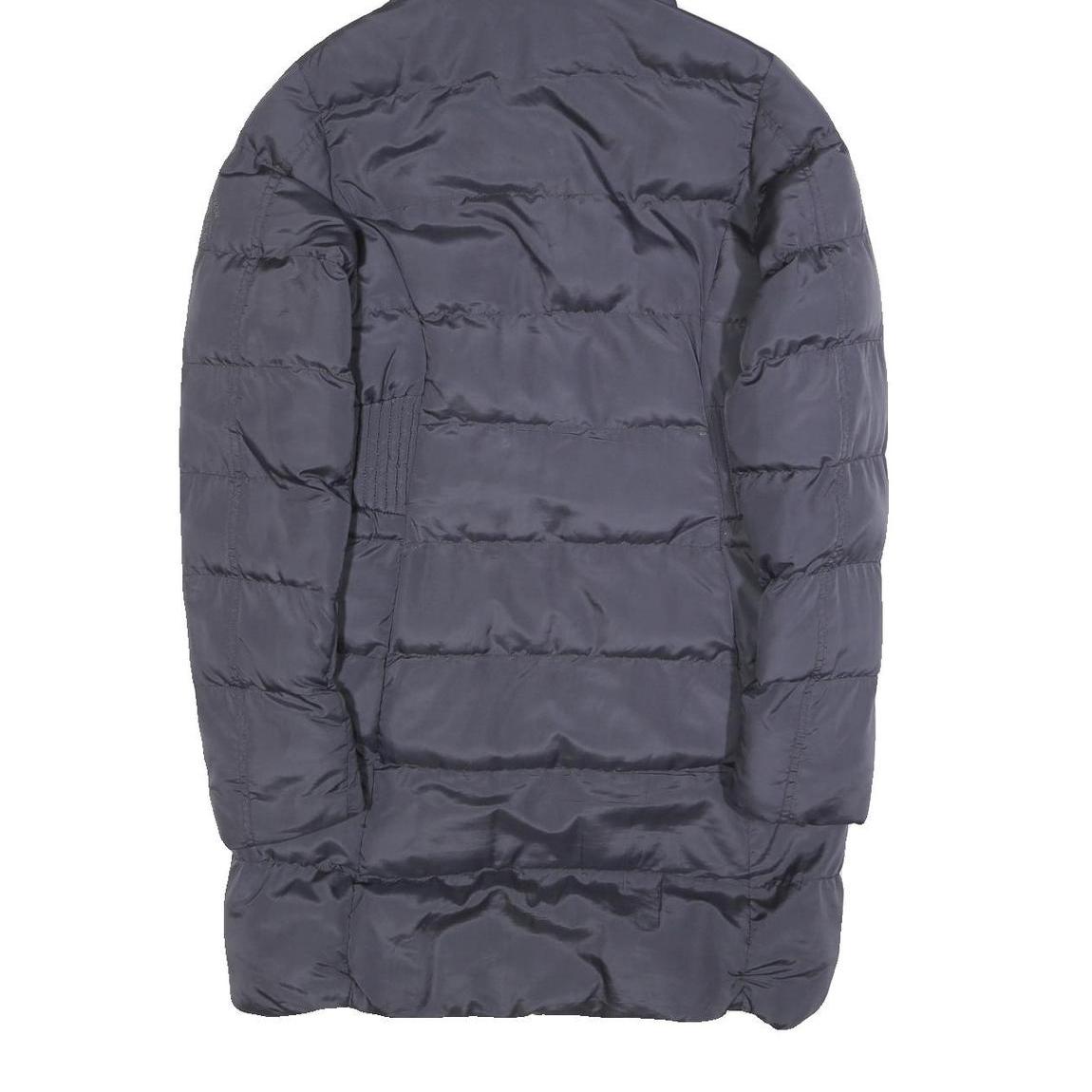 DIESEL Womens Blue Puffer Jacket S Polyester Zip Hooded Winter Coat