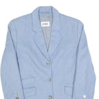 JOBIS Womens Blue Wool Button Jacket M Blazer Classic Tailored