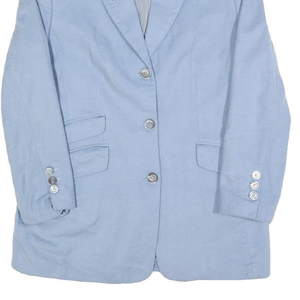 JOBIS Womens Blue Wool Button Jacket M Blazer Classic Tailored