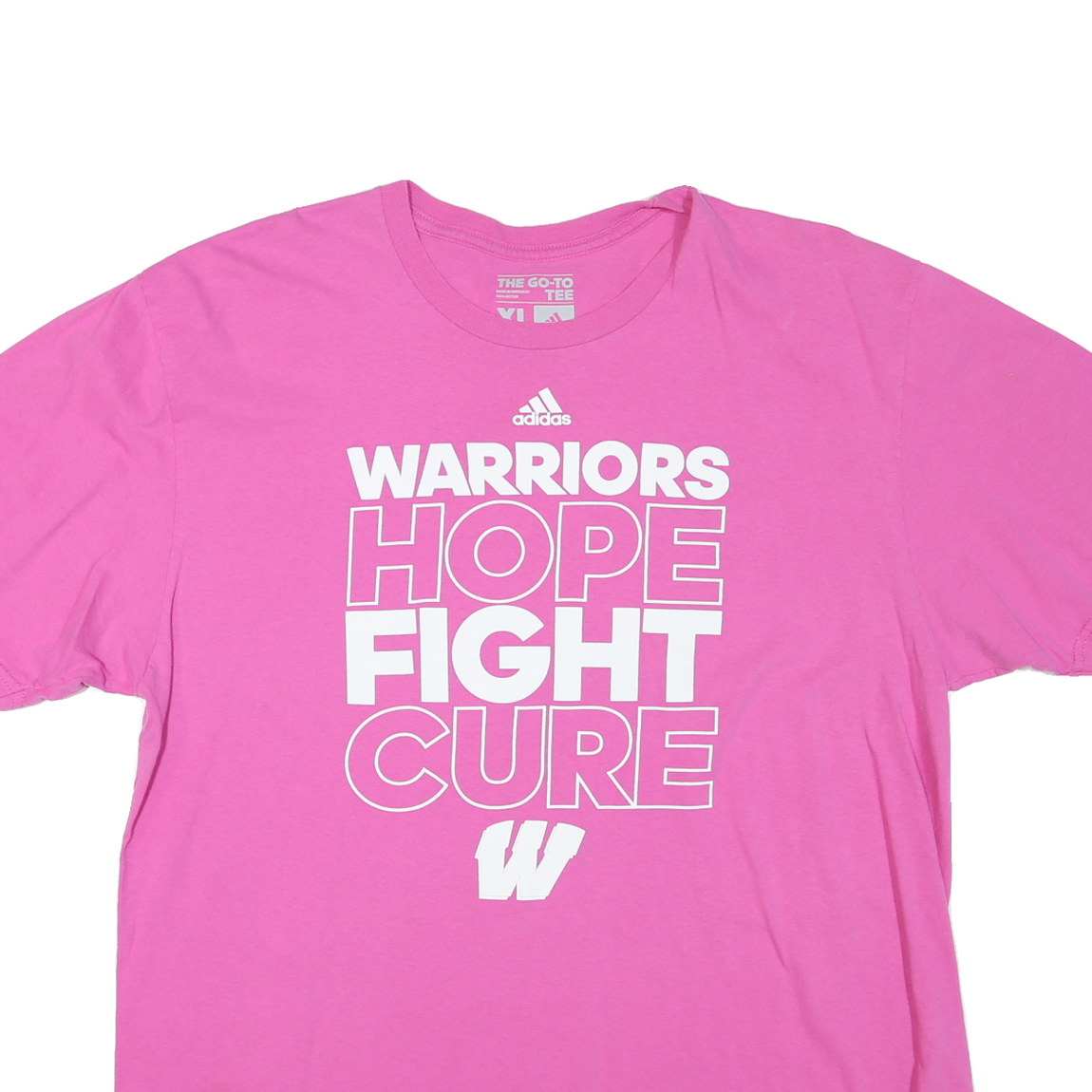 ADIDAS Womens Pink Graphic T-Shirt XL Short Sleeve Crew Neck Cotton Blend