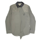 DKNY Frill Womens Shirt Grey Collared Long Sleeve XXS
