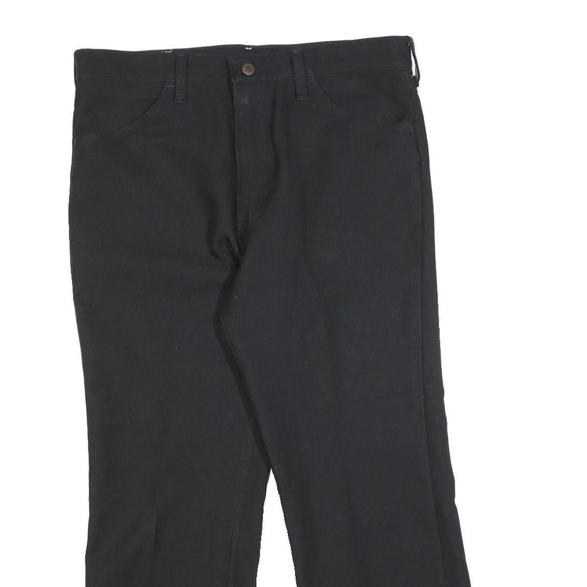 WRANGLER Womens Cotton Blend Black Regular Fit Straight Leg Trousers W34 L25