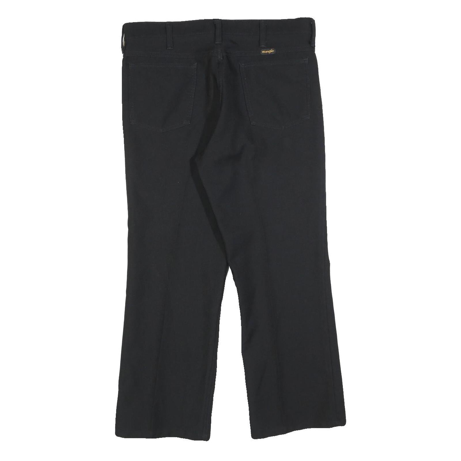 WRANGLER Womens Cotton Blend Black Regular Fit Straight Leg Trousers W34 L25
