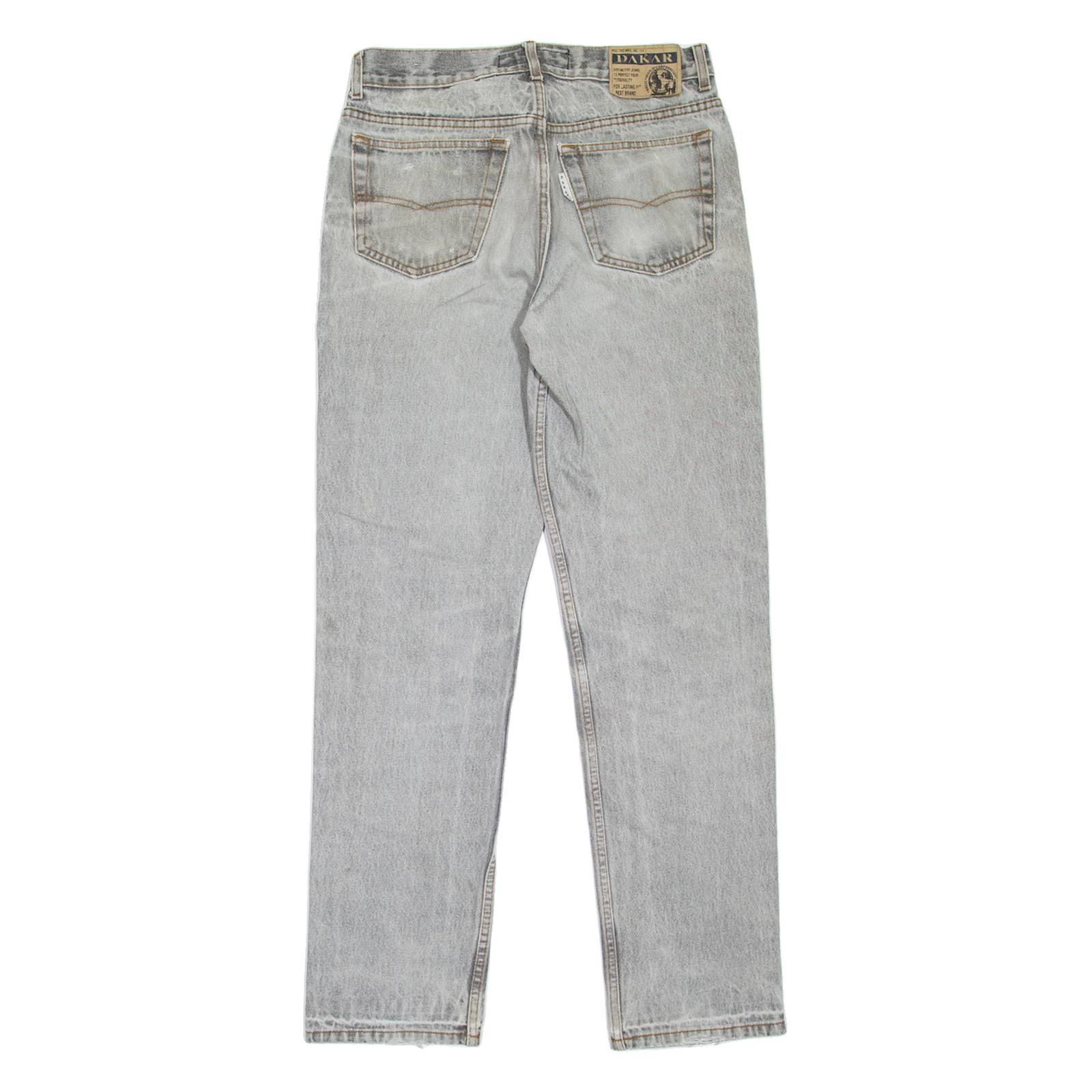 DAKAR Womens Jeans Grey Regular Tapered Stone Wash W31 L32