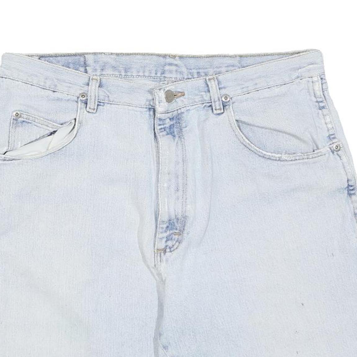 WRANGLER Mens Denim Shorts Light Blue Classic L W34 Casual Cotton Blend