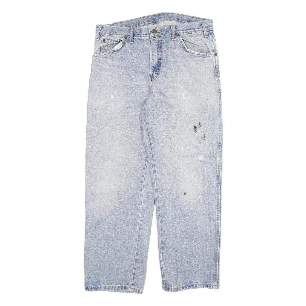 DICKIES Mens Jeans Blue Relaxed Straight Denim Light W32 L28 Workwear Zip