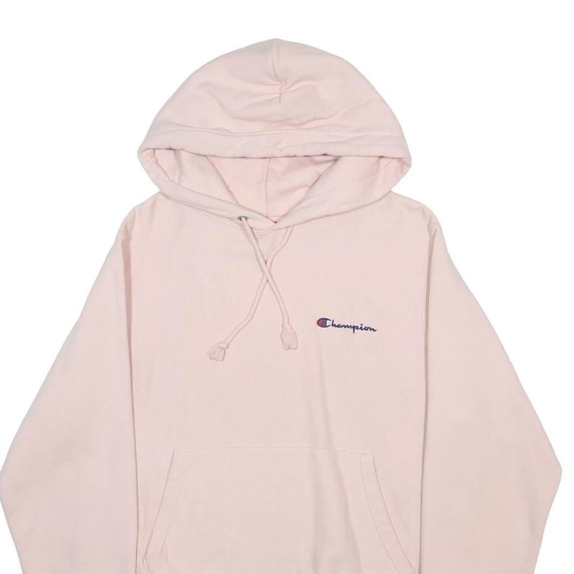 CHAMPION REVERSE WEAVE Womens Pink Pullover Hoodie S Cotton Blend Casual