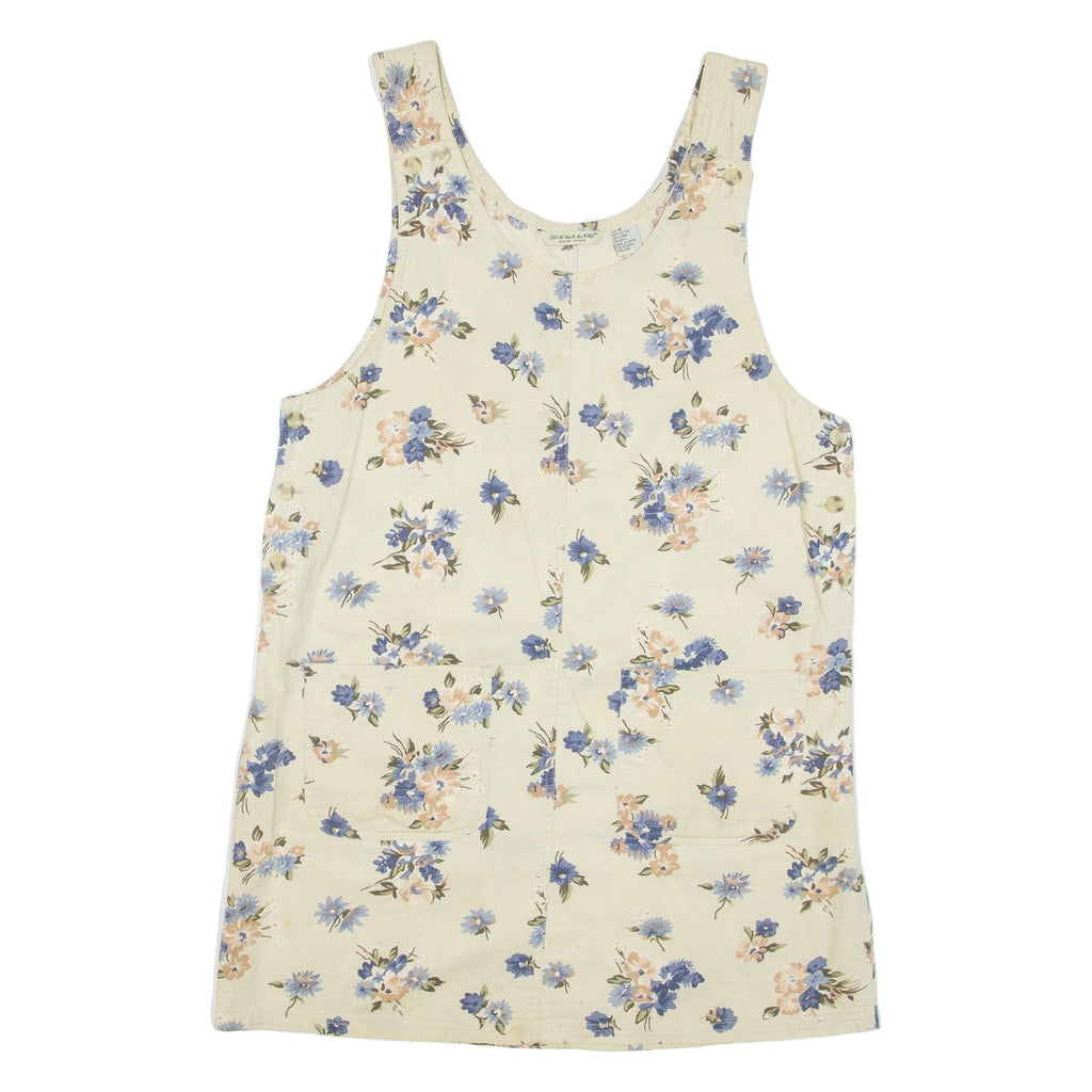 JENNA LANE Womens Shift Dress Beige Floral Sleeveless Short M