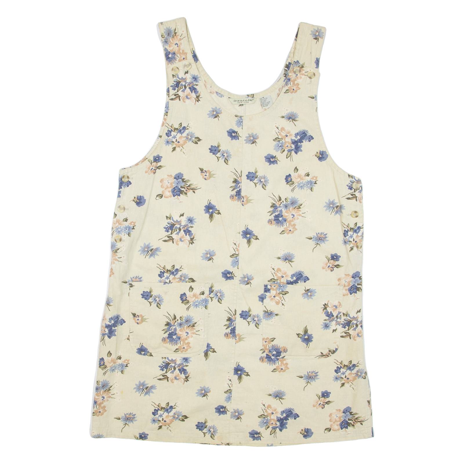 JENNA LANE Womens Shift Dress Beige Floral Sleeveless Short M
