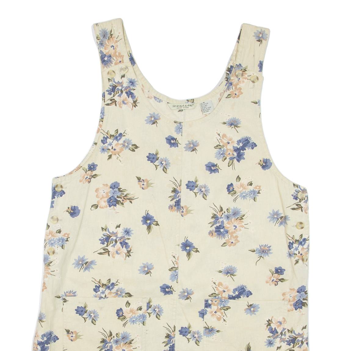 JENNA LANE Womens Shift Dress Beige Floral Sleeveless Short M