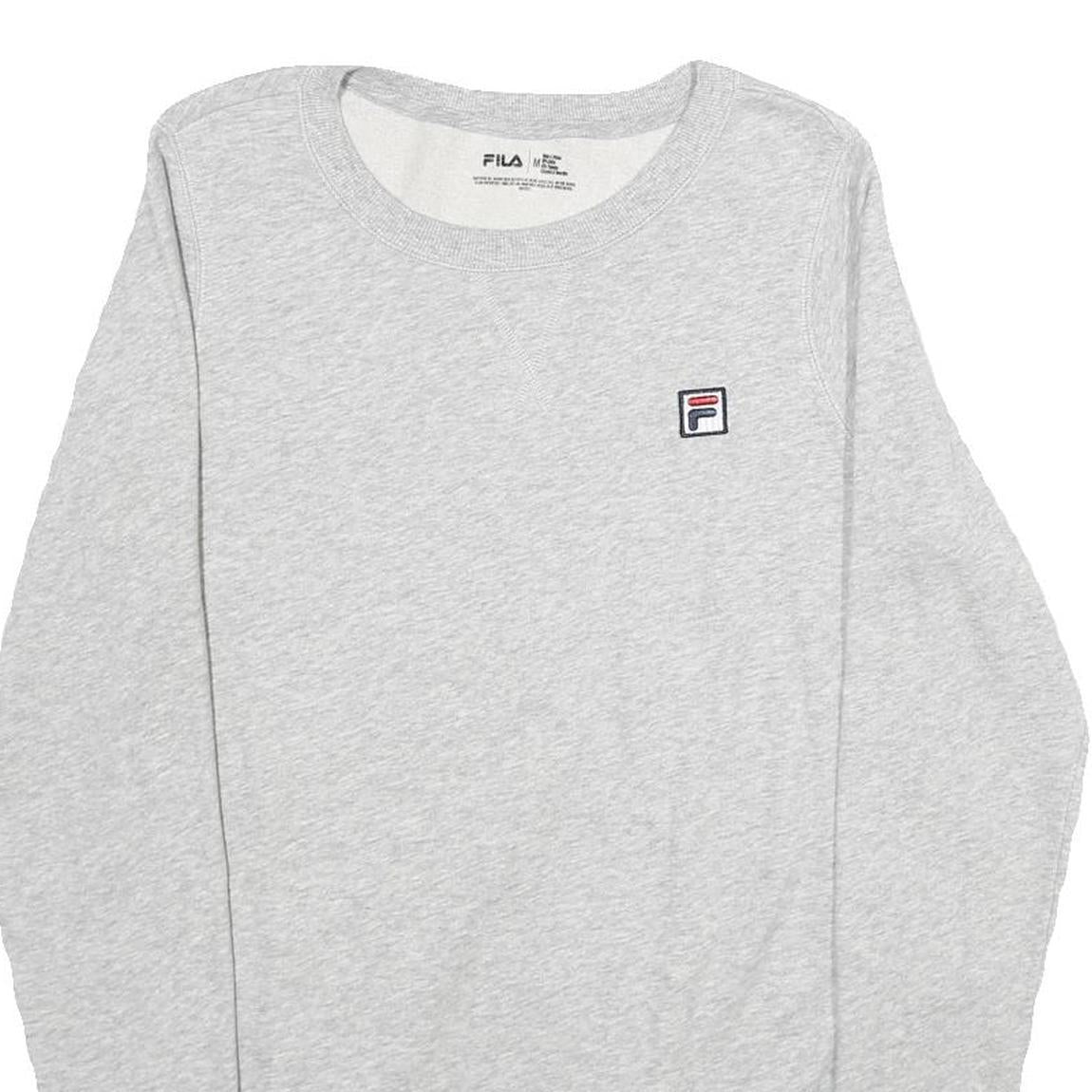 FILA Mens Grey Crew Neck M Sweatshirt Cotton Blend Pullover Lightweight
