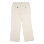 CECIL Womens Cotton Blend Cream Regular Fit Straight Leg Trousers W31 L32 Casual