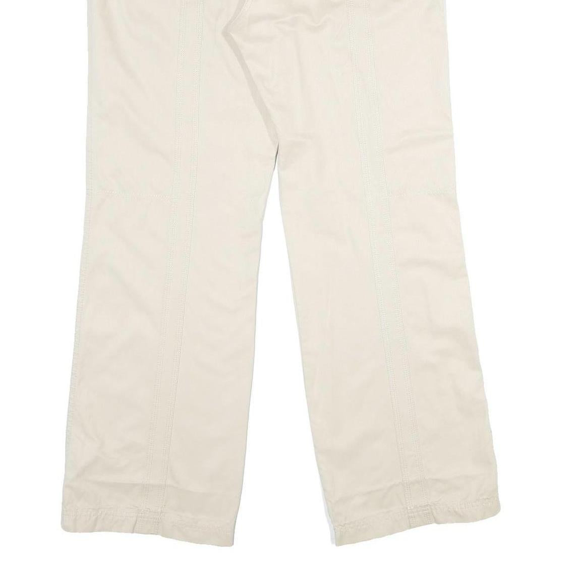 CECIL Womens Cotton Blend Cream Regular Fit Straight Leg Trousers W31 L32 Casual