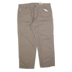 CARHARTT Mens Cotton Blend Loose Khaki Trousers W42 L30 Workwear Zip Closure