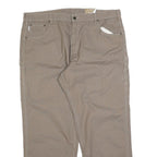 CARHARTT Mens Cotton Blend Loose Khaki Trousers W42 L30 Workwear Zip Closure