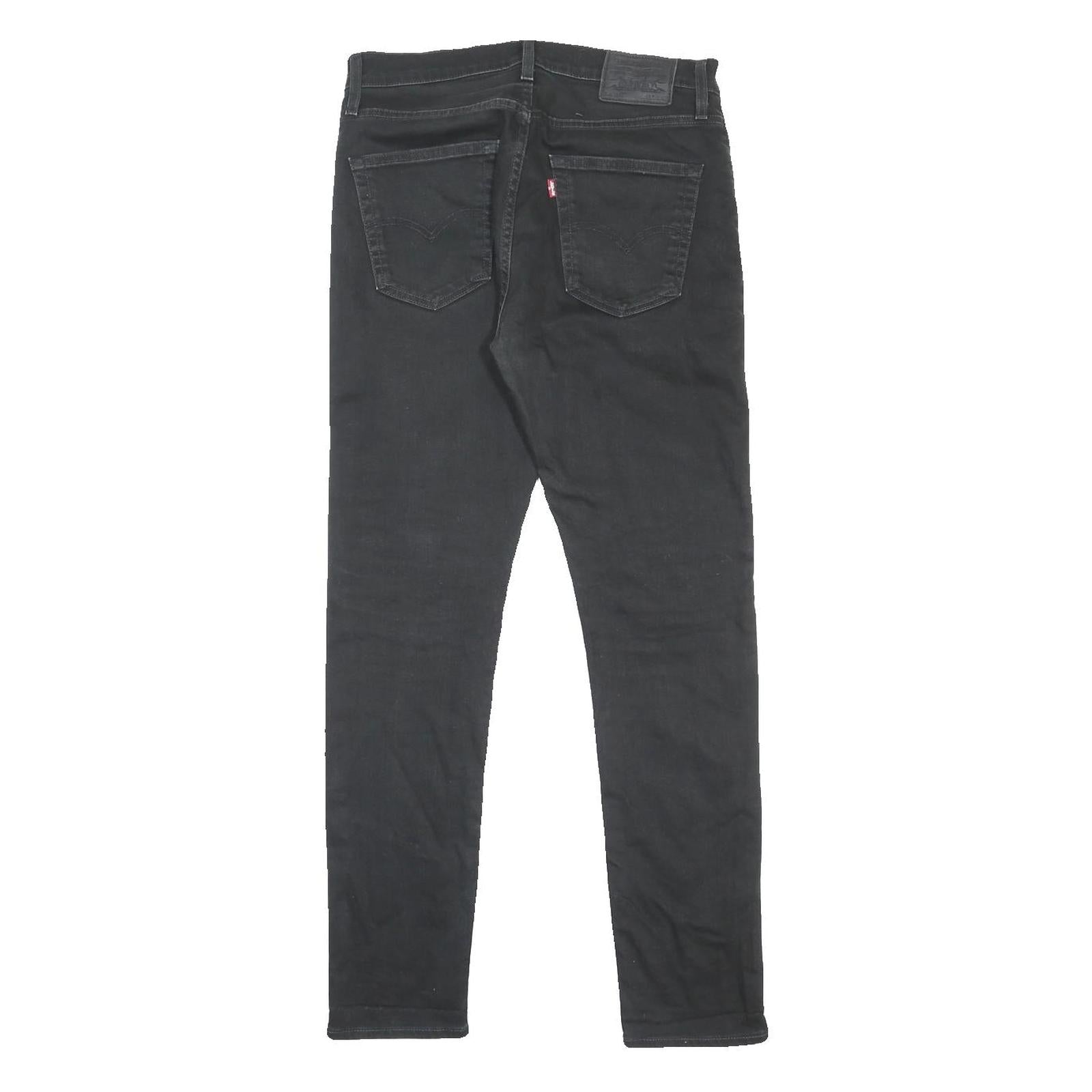LEVI'S 512 BIG E Mens Jeans Black Slim Skinny Denim W32 L32 Zip