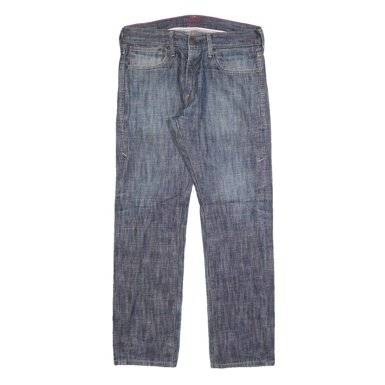 LEVI'S Mens Blue Regular Fit Straight Denim W33 L30 Zip Fly Jeans Casual Wear