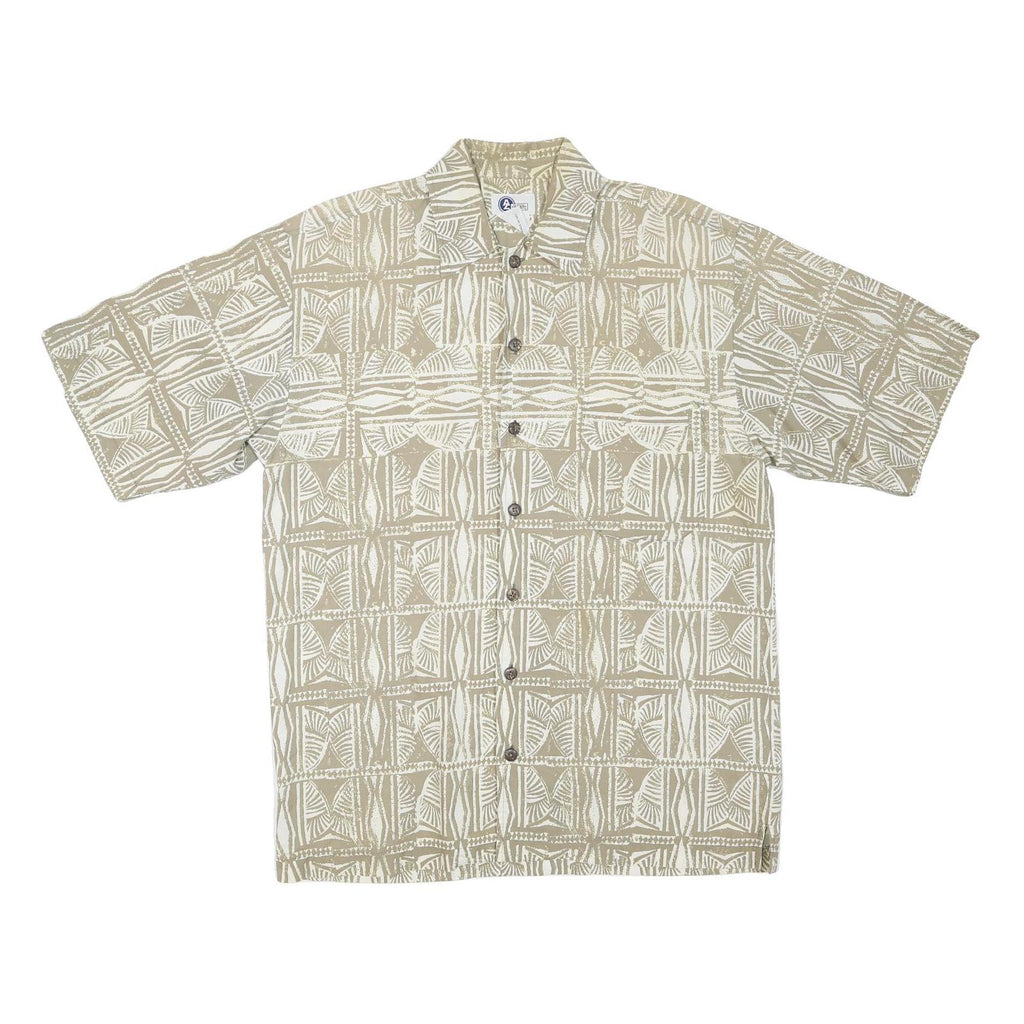 ARIZONA JEAN COMPANY Mens Beige Pattern Cotton Shirt S Casual Short Sleeve