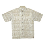 ARIZONA JEAN COMPANY Mens Beige Pattern Cotton Shirt S Casual Short Sleeve