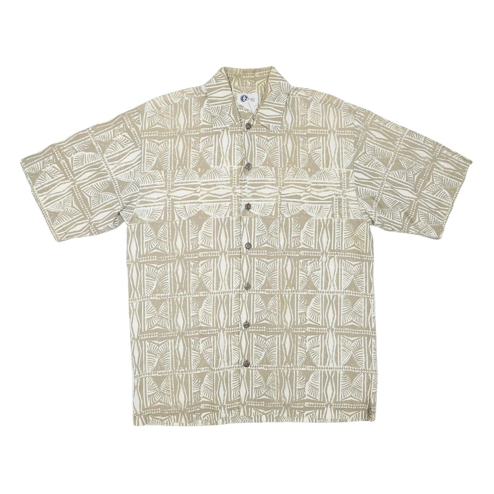 ARIZONA JEAN COMPANY Mens Beige Pattern Cotton Shirt S Casual Short Sleeve