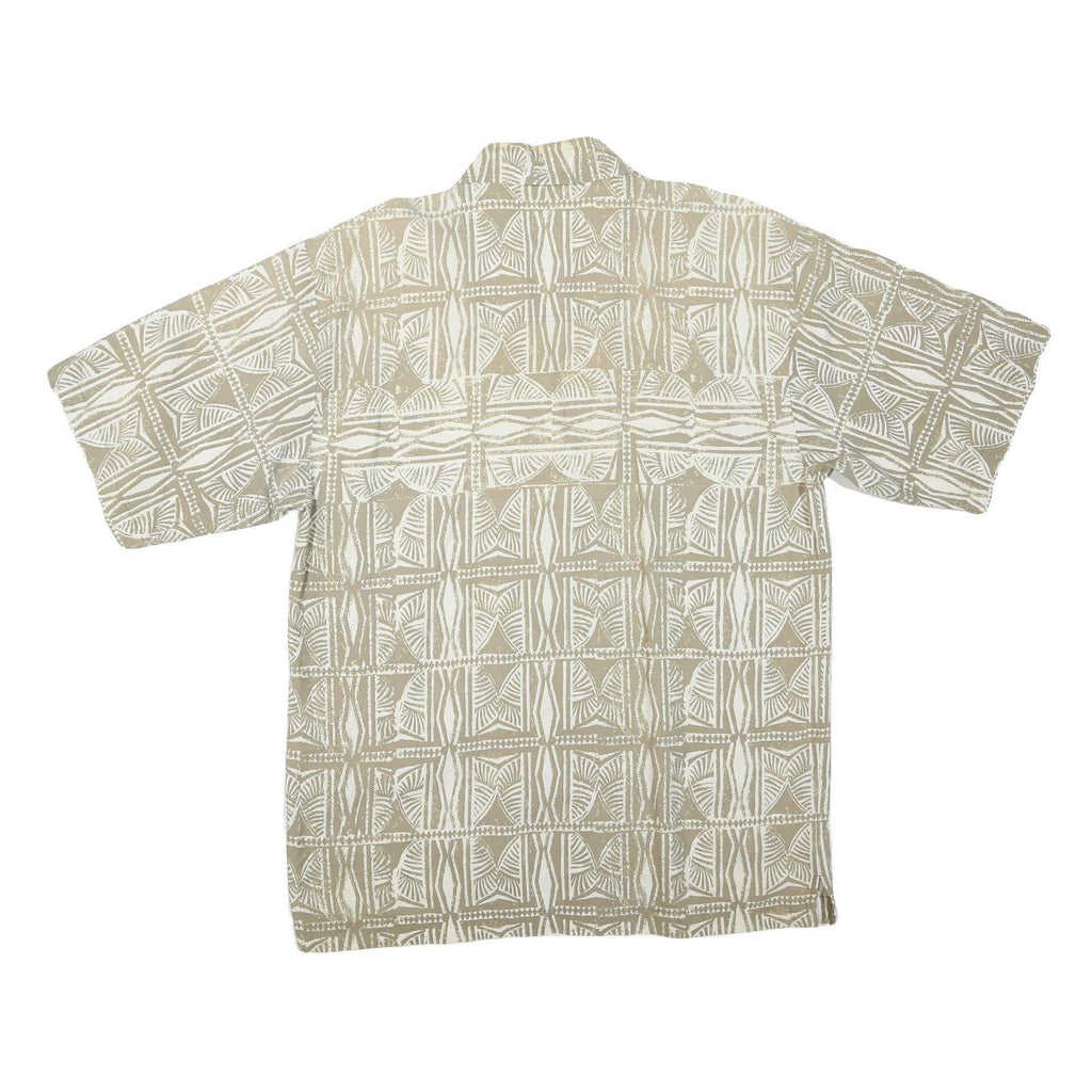 ARIZONA JEAN COMPANY Mens Beige Pattern Cotton Shirt S Casual Short Sleeve