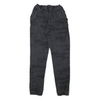 Mens Cotton Blend Black Camouflage Slim Tapered Trousers W24 L30 Casual Stylish