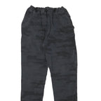 Mens Cotton Blend Black Camouflage Slim Tapered Trousers W24 L30 Casual Stylish