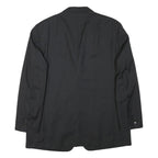 CERRUTI Mens Black Wool Classic Jacket L Woven Button Formal Blazer