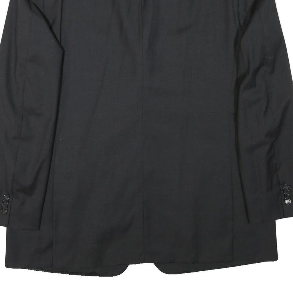 CERRUTI Mens Black Wool Classic Jacket L Woven Button Formal Blazer