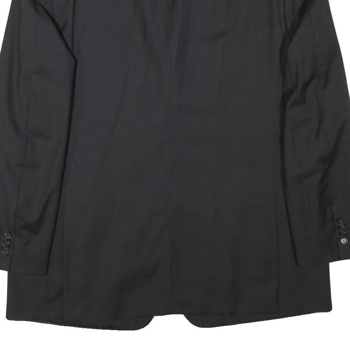 CERRUTI Mens Black Wool Classic Jacket L Woven Button Formal Blazer