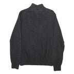 NAUTICA Mens Black Patterned Pullover Quarter Zip Cotton Blend Jumper M