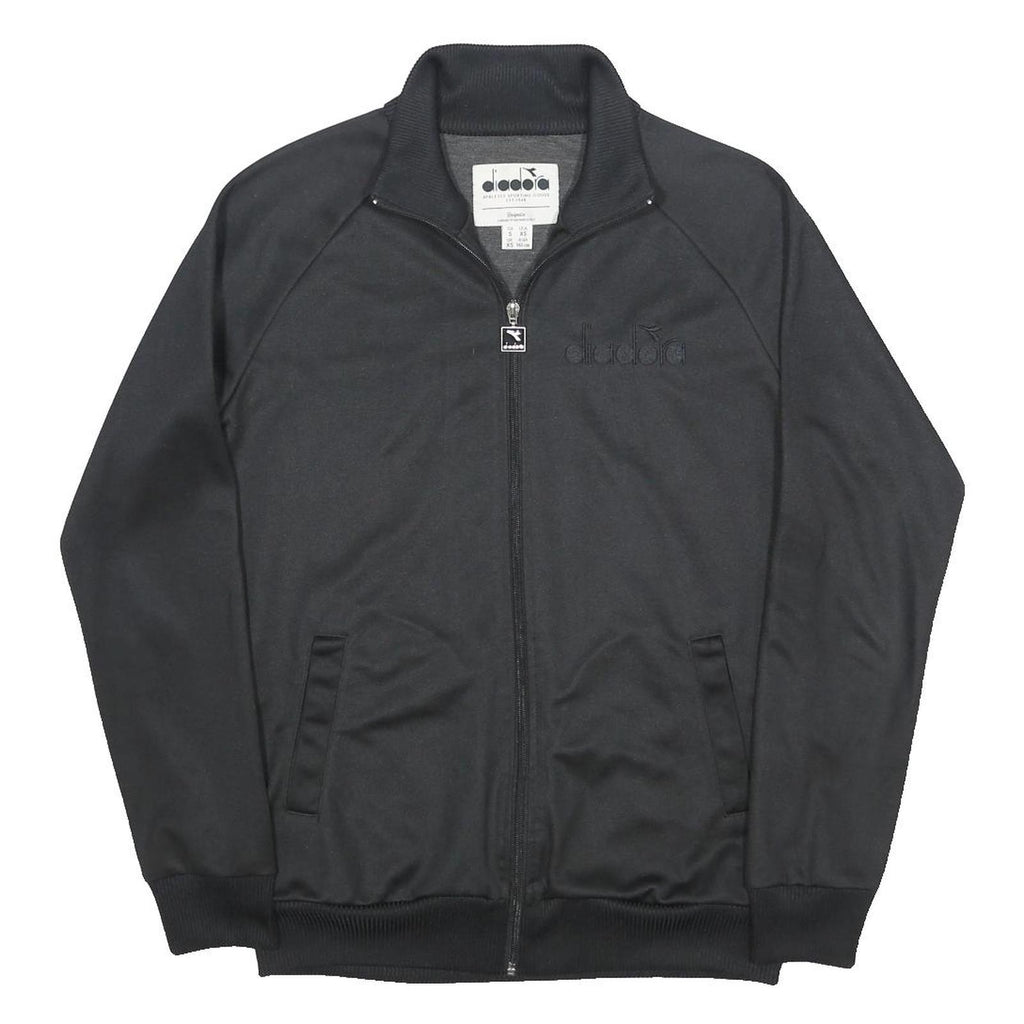 DIADORA Mens Black Athletic Zip Jacket XS Polyester Sportswear Track Top