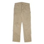 CARHARTT Mens Cotton Blend Beige Regular Fit Straight Leg Trousers W34 L33