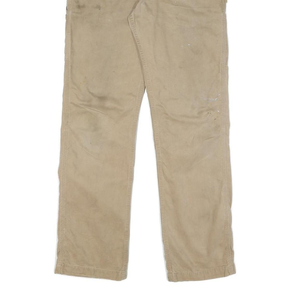 CARHARTT Mens Cotton Blend Beige Regular Fit Straight Leg Trousers W34 L33
