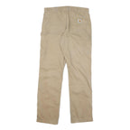 CARHARTT Mens Cotton Blend Beige Regular Fit Straight Leg Trousers W34 L33