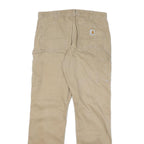 CARHARTT Mens Cotton Blend Beige Regular Fit Straight Leg Trousers W34 L33
