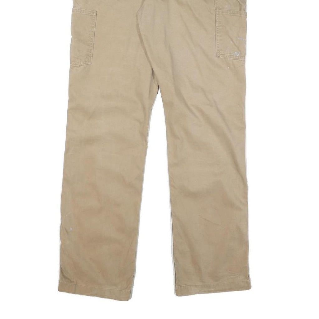 CARHARTT Mens Cotton Blend Beige Regular Fit Straight Leg Trousers W34 L33
