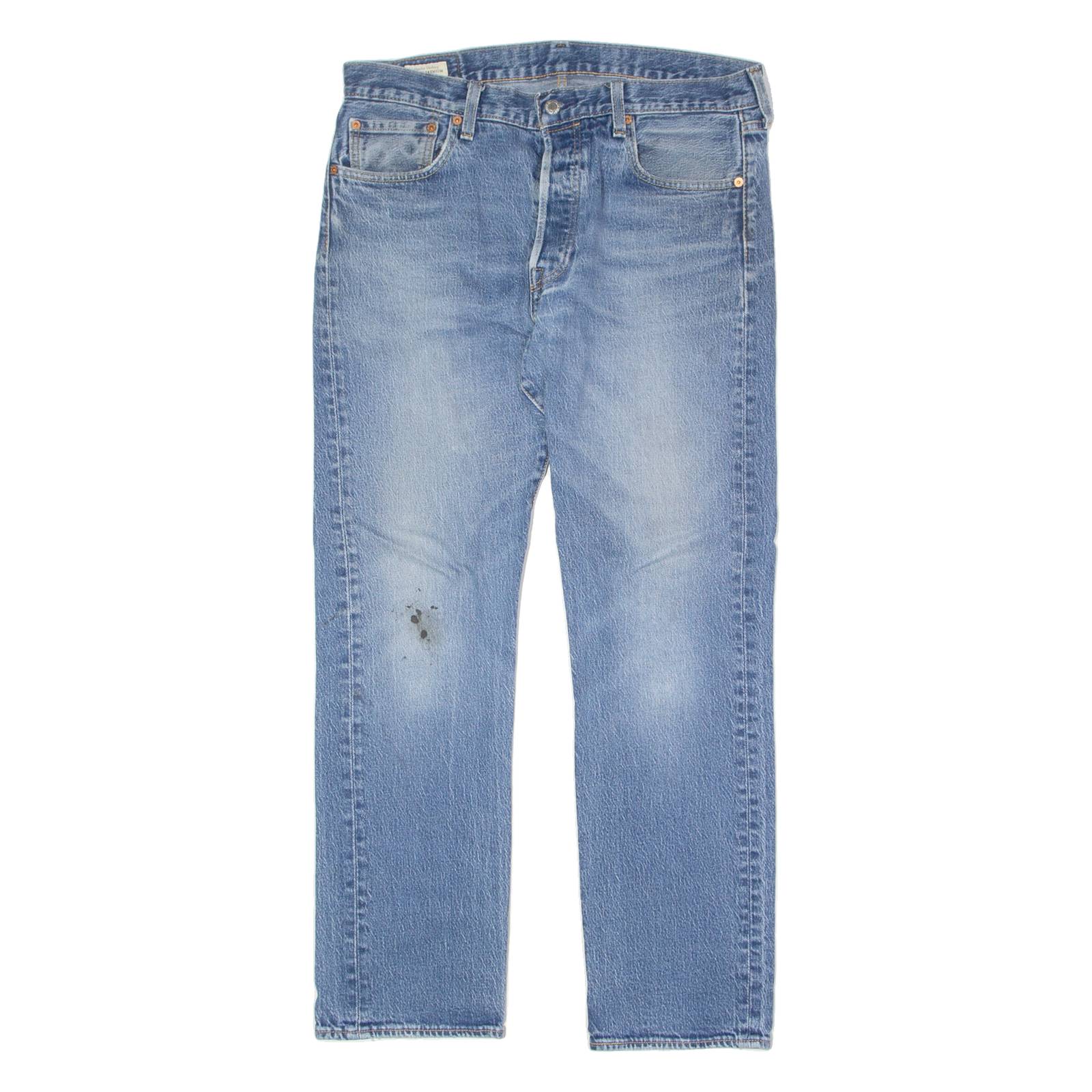 LEVI'S 501 BIG E Jeans Mens Blue Regular Straight Stone Wash W34 L32