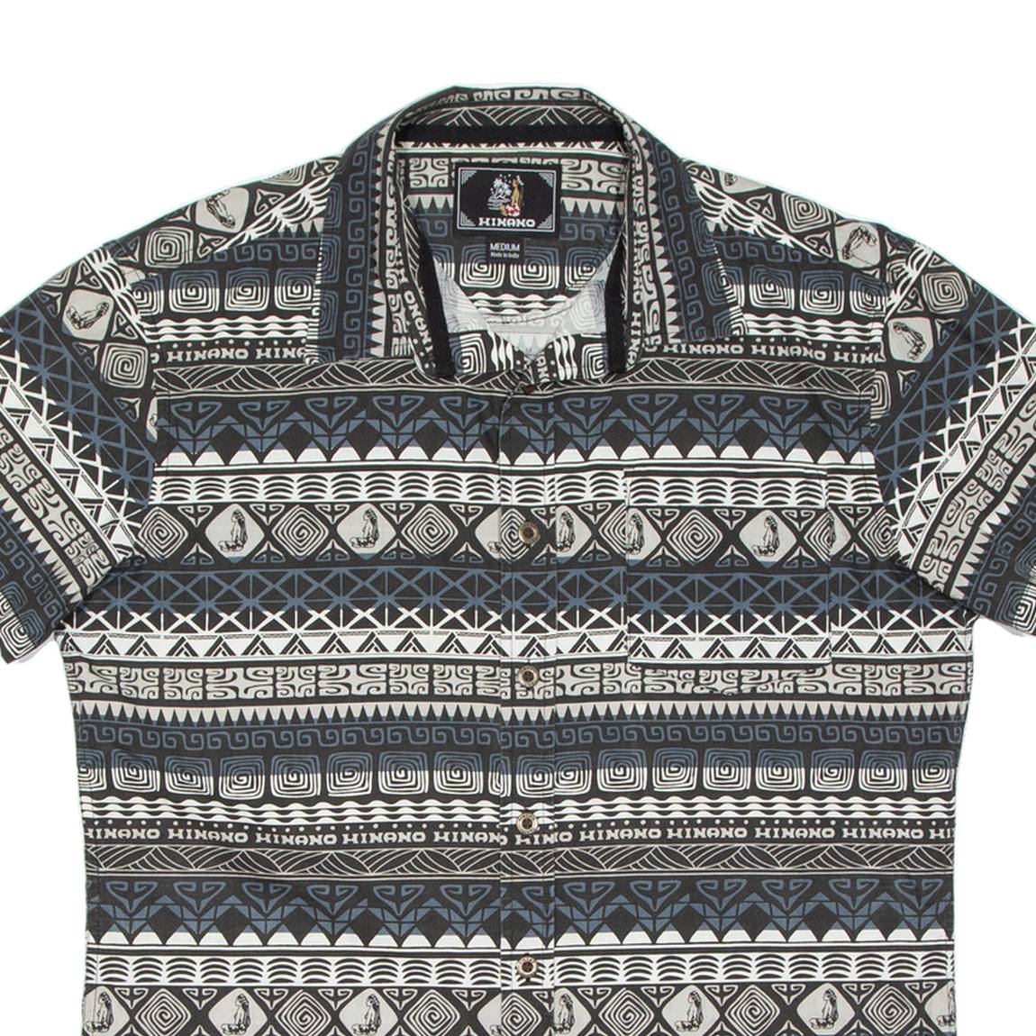 Mens Shirt Black Crazy Pattern M